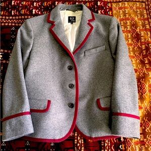 Alexander McQueen Gray and Red Blazer Tailored Fit